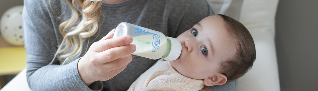 Dr. Brown's bottle feeding baby
