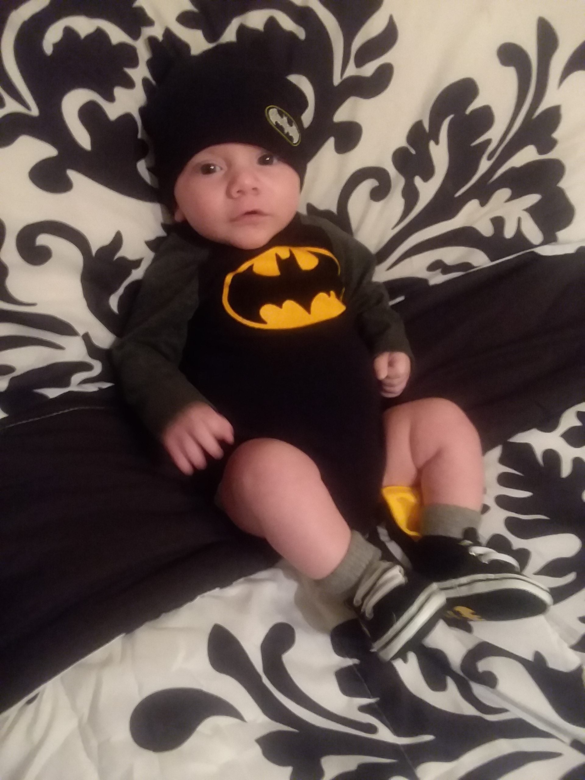 Damian with Batman outfit