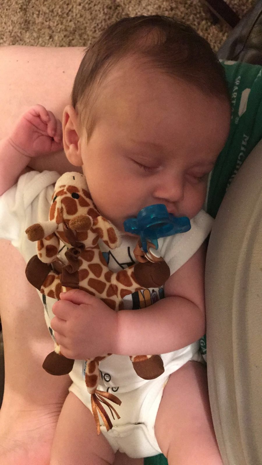 Gabriel with Giraffe Lovey