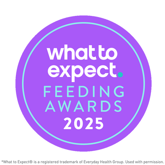Purple badge with 'what to expect' Feeding Awards 2025 text o