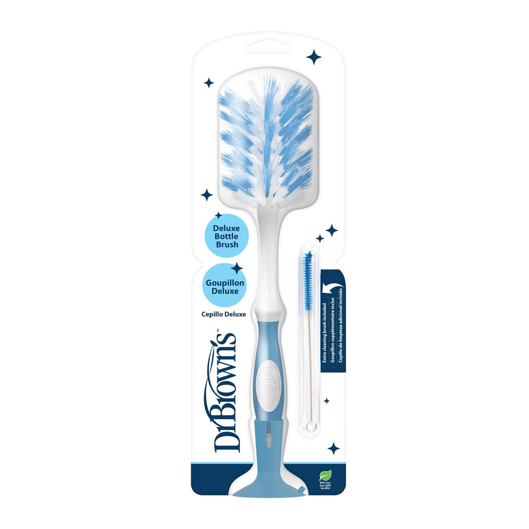 Packaged blue Deluxe Bottle Brush