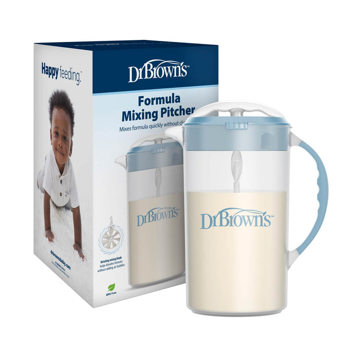 Dr. Brown's Formula Mixing Pitcher shown next to its retail packaging box.