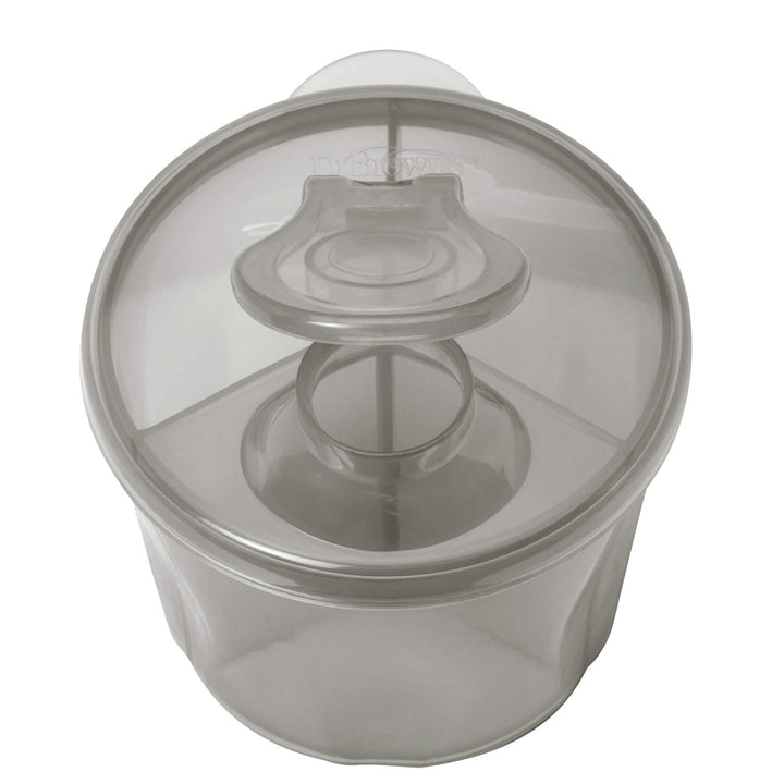 Top view of gray formula dispenser container