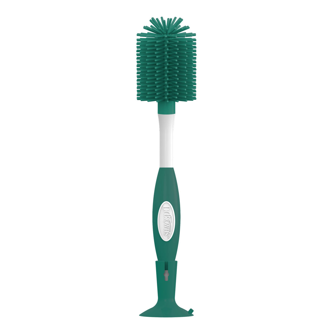 Green bottle brush with white handle