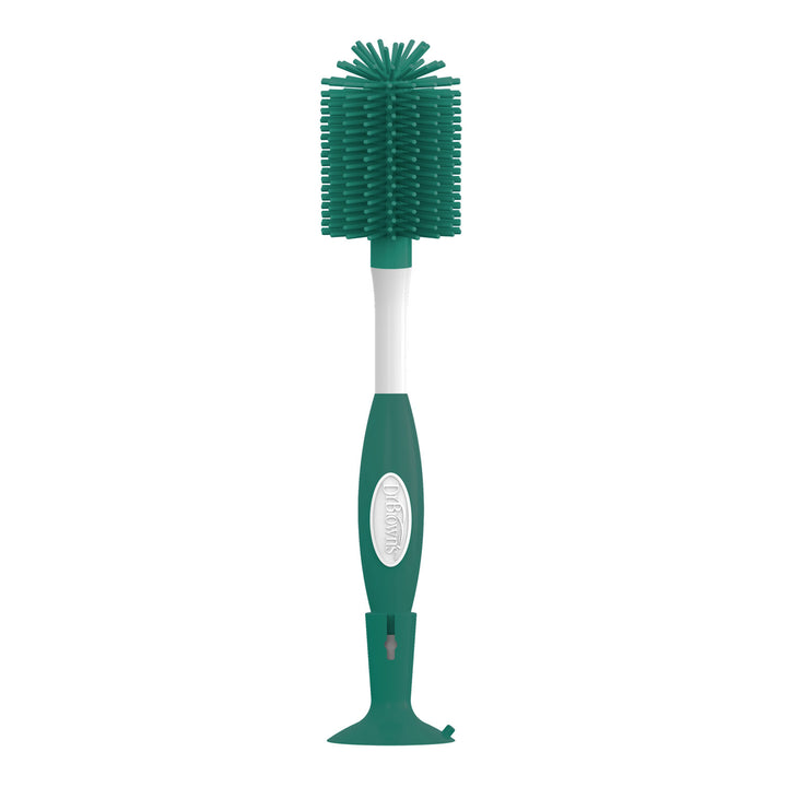 Green bottle brush with white handle