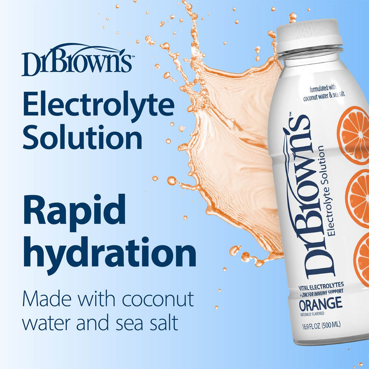 Dr. Brown's Electrolyte Solution bottle with orange flavor