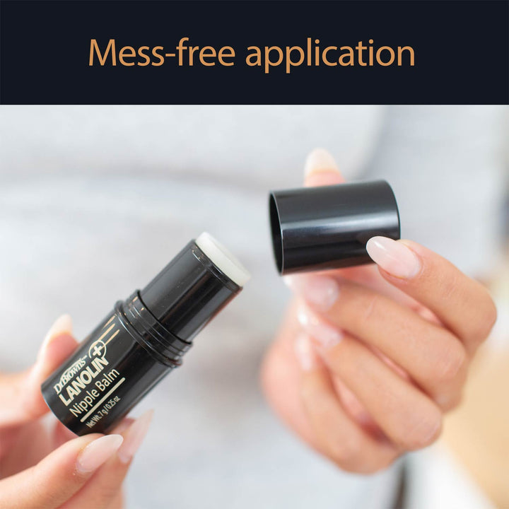 Open Lanolin Nipple Balm container.