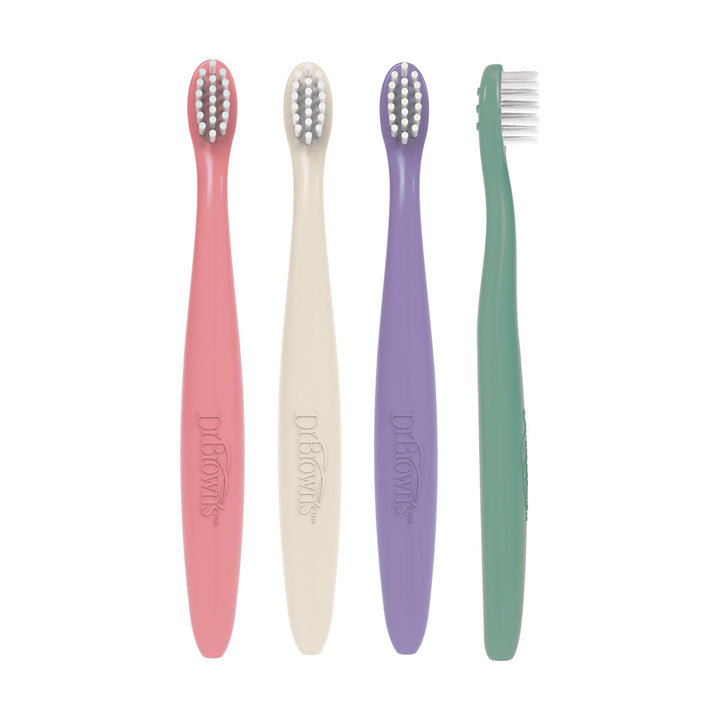 Dr. Brown's Infant-to-Toddler Toothbrushes - Pink, Cream, Purple, Green