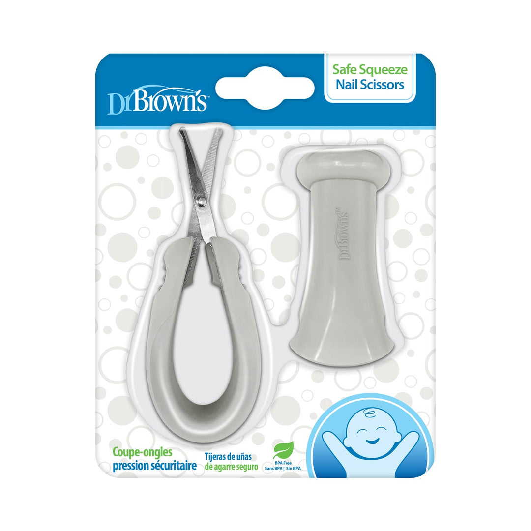Packaging of Dr. Brown's Safe Squeeze Nail Scissors