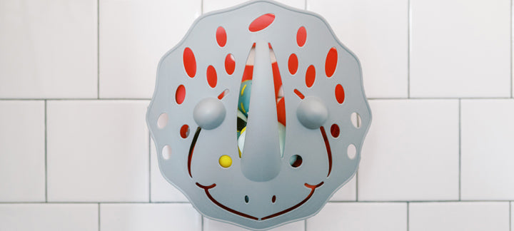 Dinosaur shaped bath toy organizer