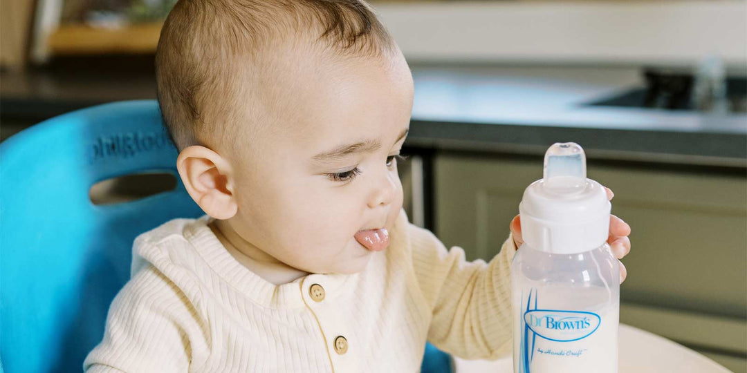 Infant with a Sippy-spout Bottle