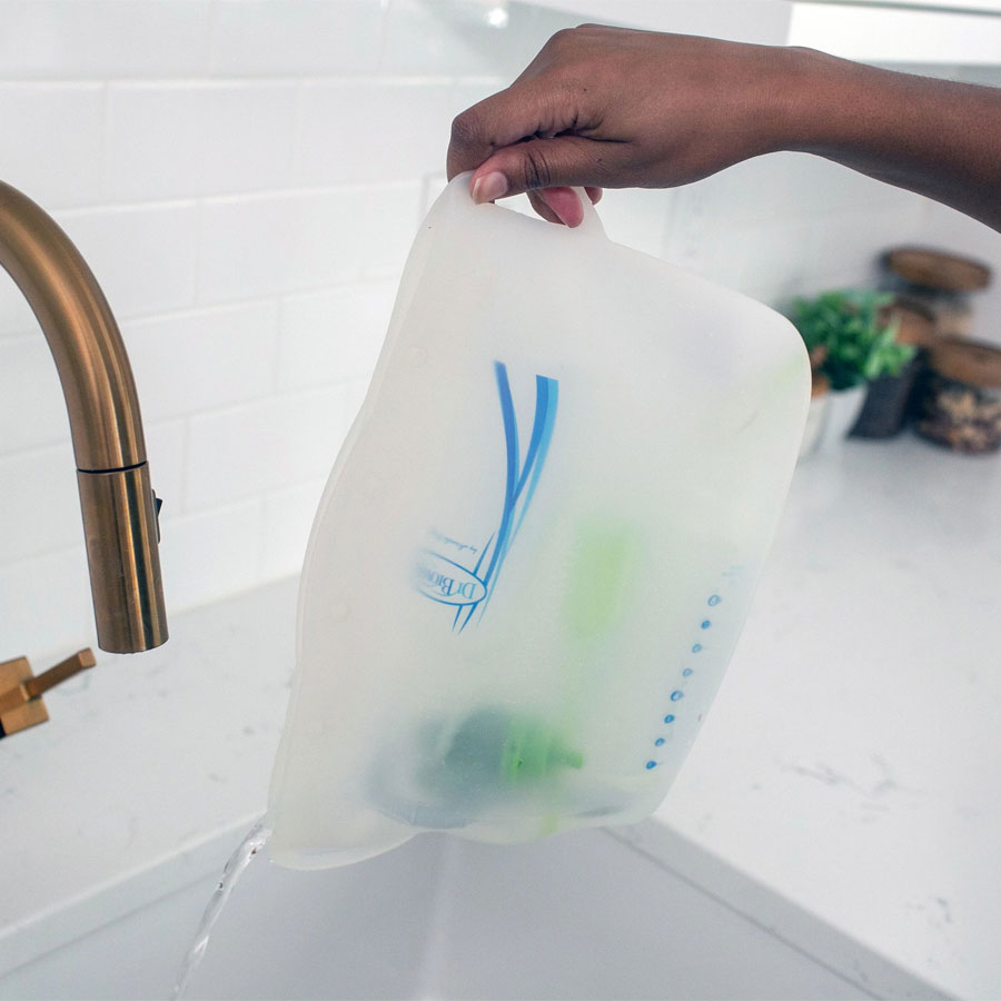 Microwave Sterilizer Bag being poured into sink