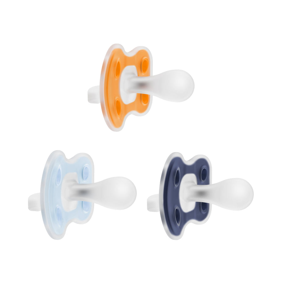 advantage-one-piece-silicone-pacifier-3-pack-orange