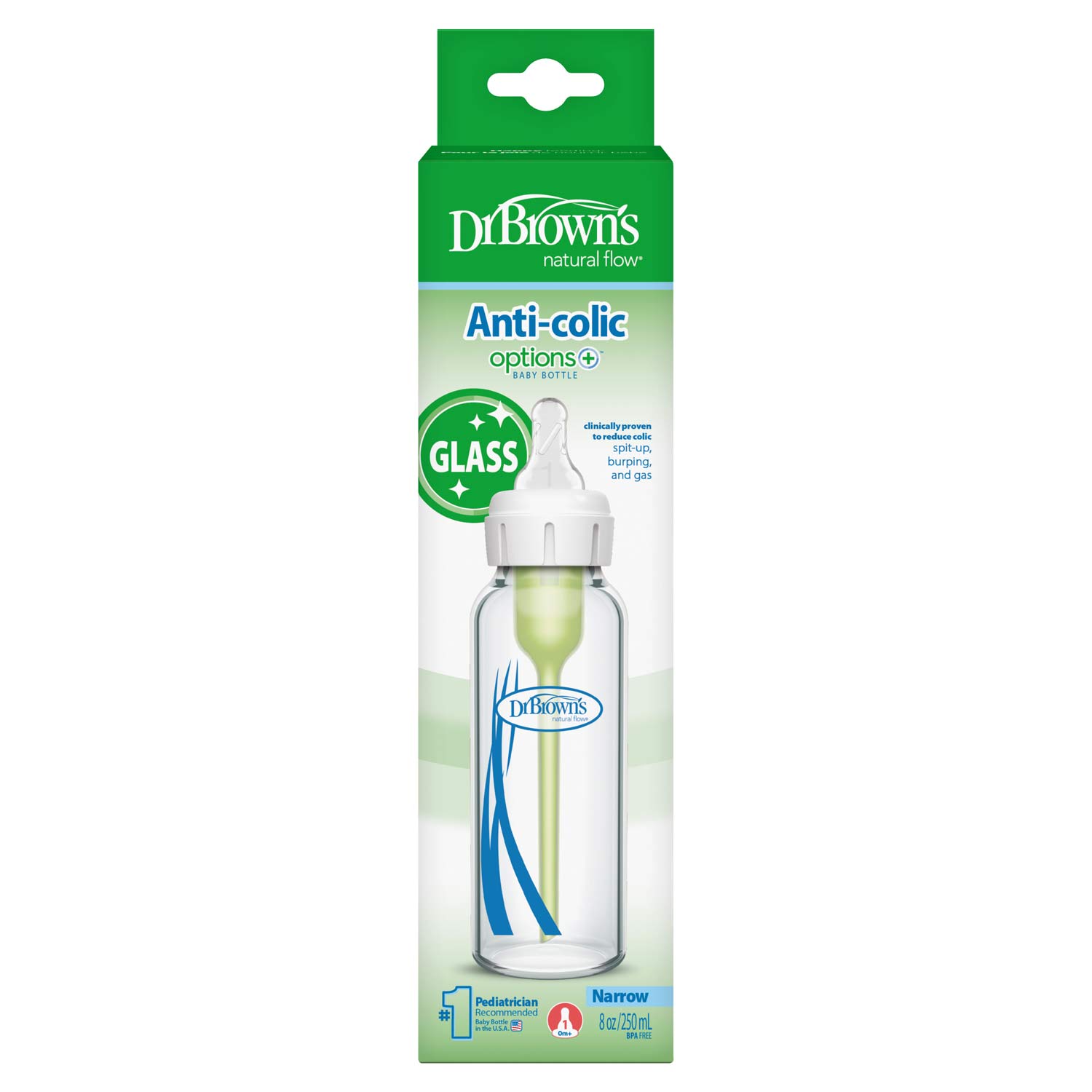 Dr. Brown's Natural Flow® Anti-Colic Options+™ Narrow Baby Bottle with