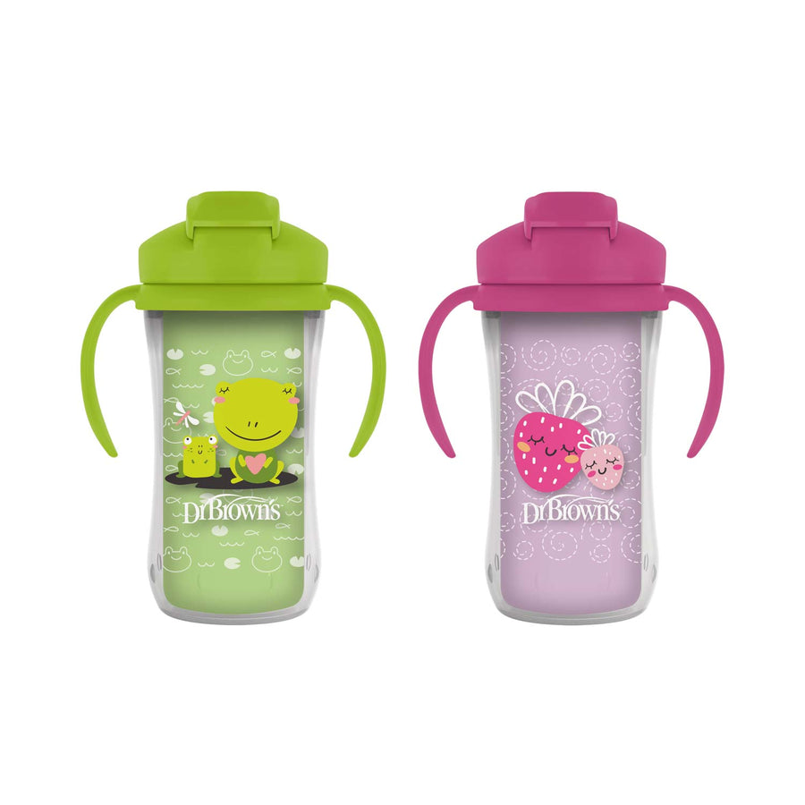 milestones-insulated-straw-cup-2-pack-frogs-strawberries