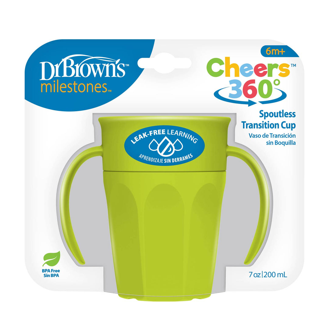 Packaged green Cheers360 Cup with handles