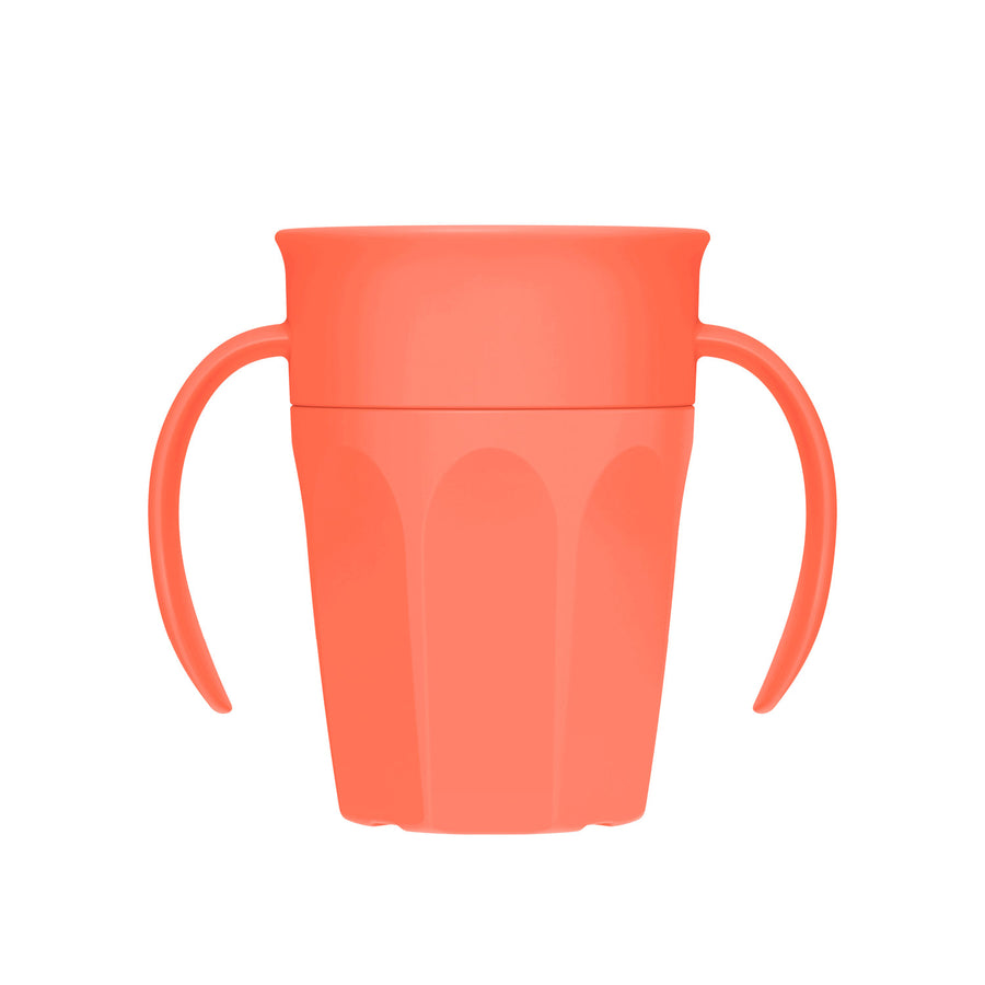 Coral-colored Cheers360 cup with handles