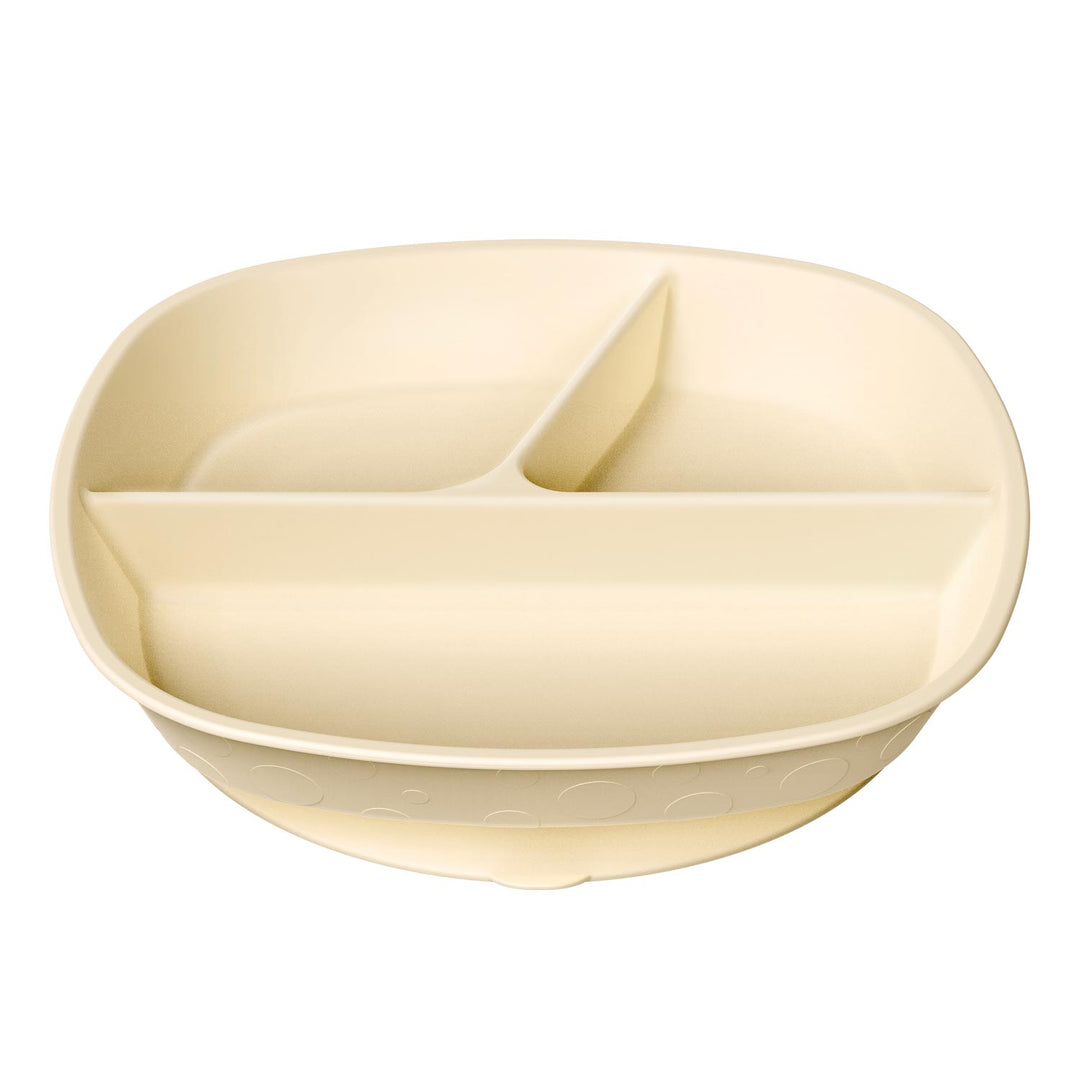 Dr. Brown's No-Slip Divided Suction Plate in an ecru color