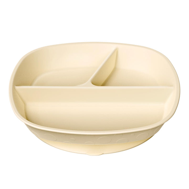 Dr. Brown's No-Slip Divided Suction Plate in an ecru color