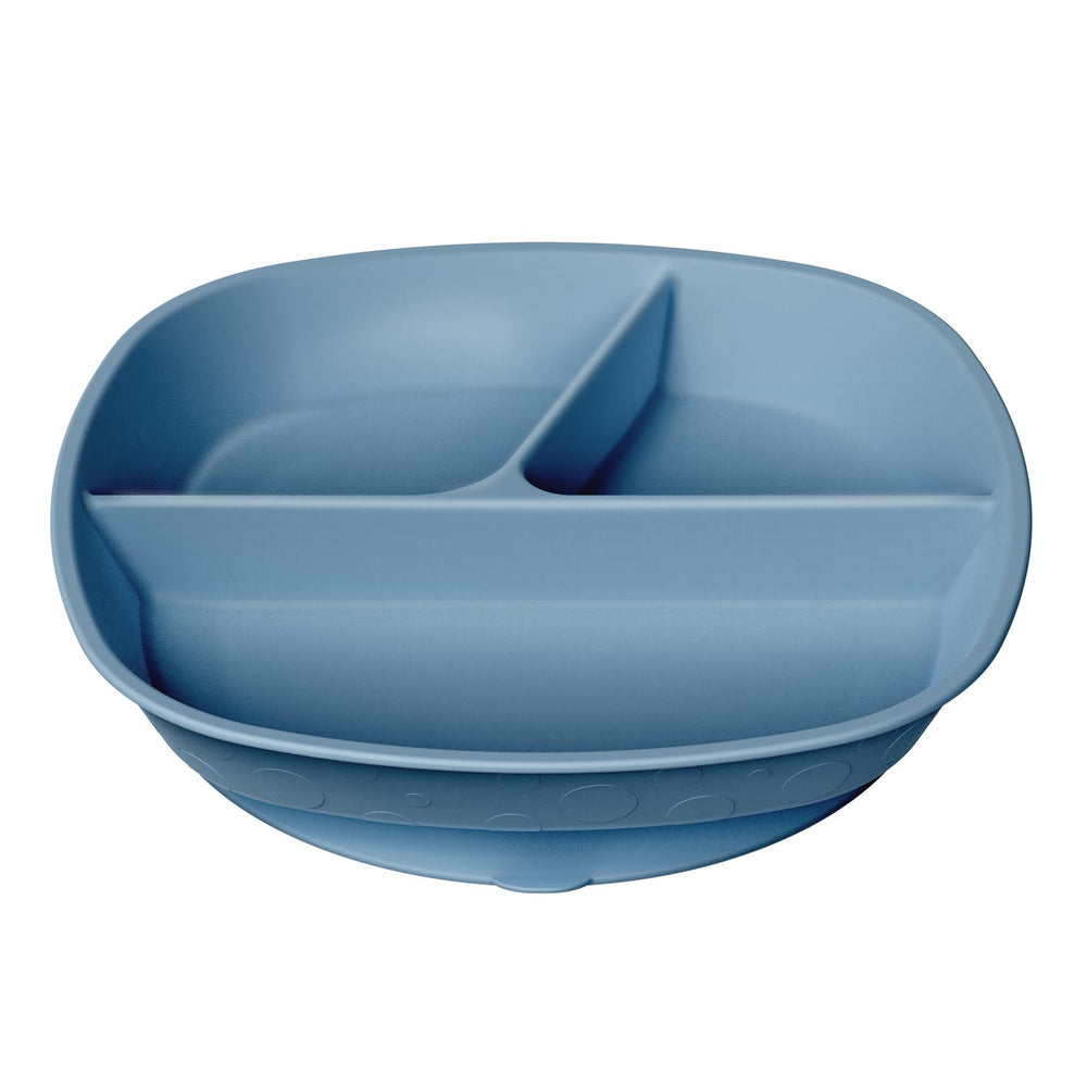 Dr. Brown's No-Slip Divided Suction Plate in a blue color
