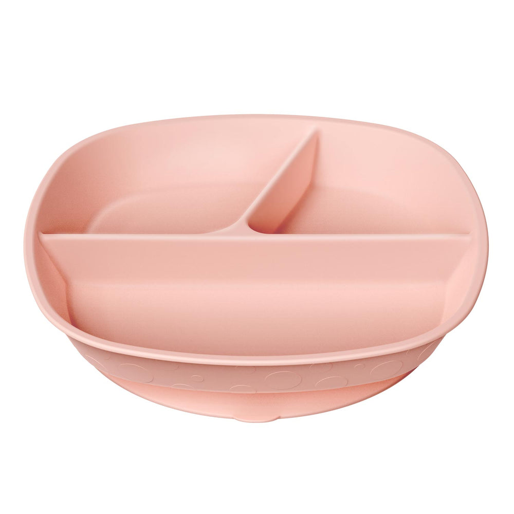 Dr. Brown's No-Slip Divided Suction Plate in a pink color
