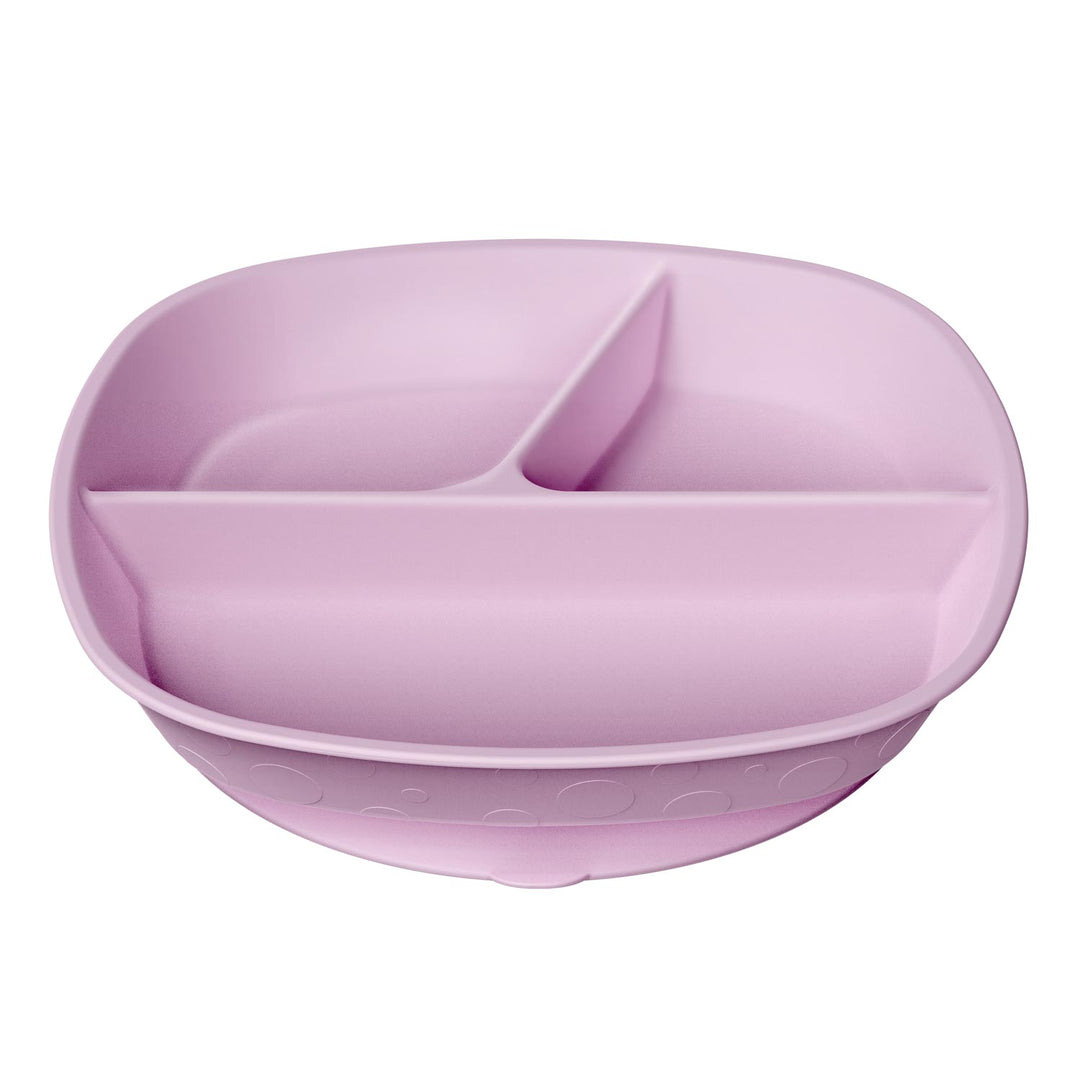 Dr. Brown's No-Slip Divided Suction Plate in a lilac color
