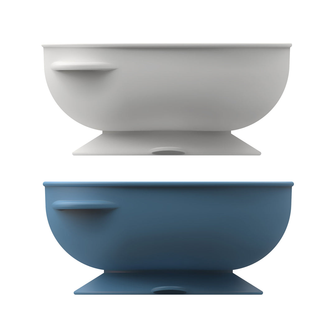 Dr. Brown's Blue and Gray colored No Slip Suction Bowls