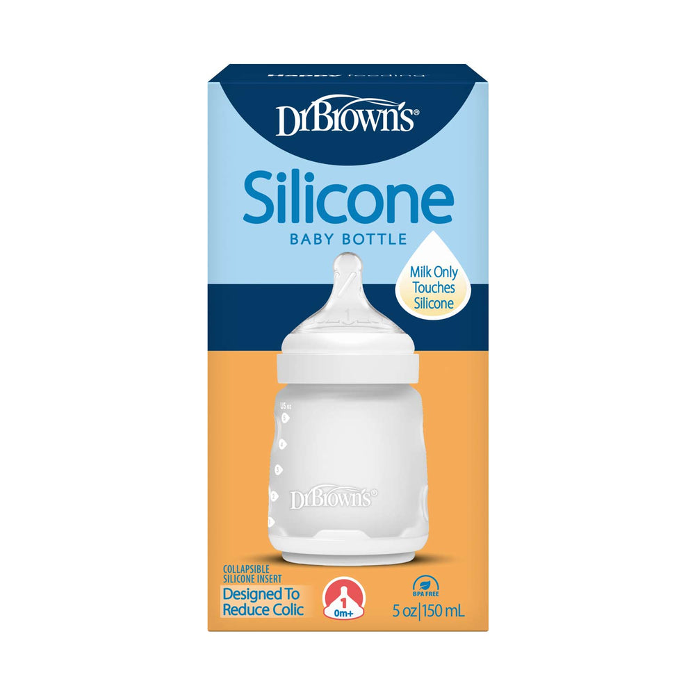 Dr. Brown's 5oz silicone baby bottle packaging