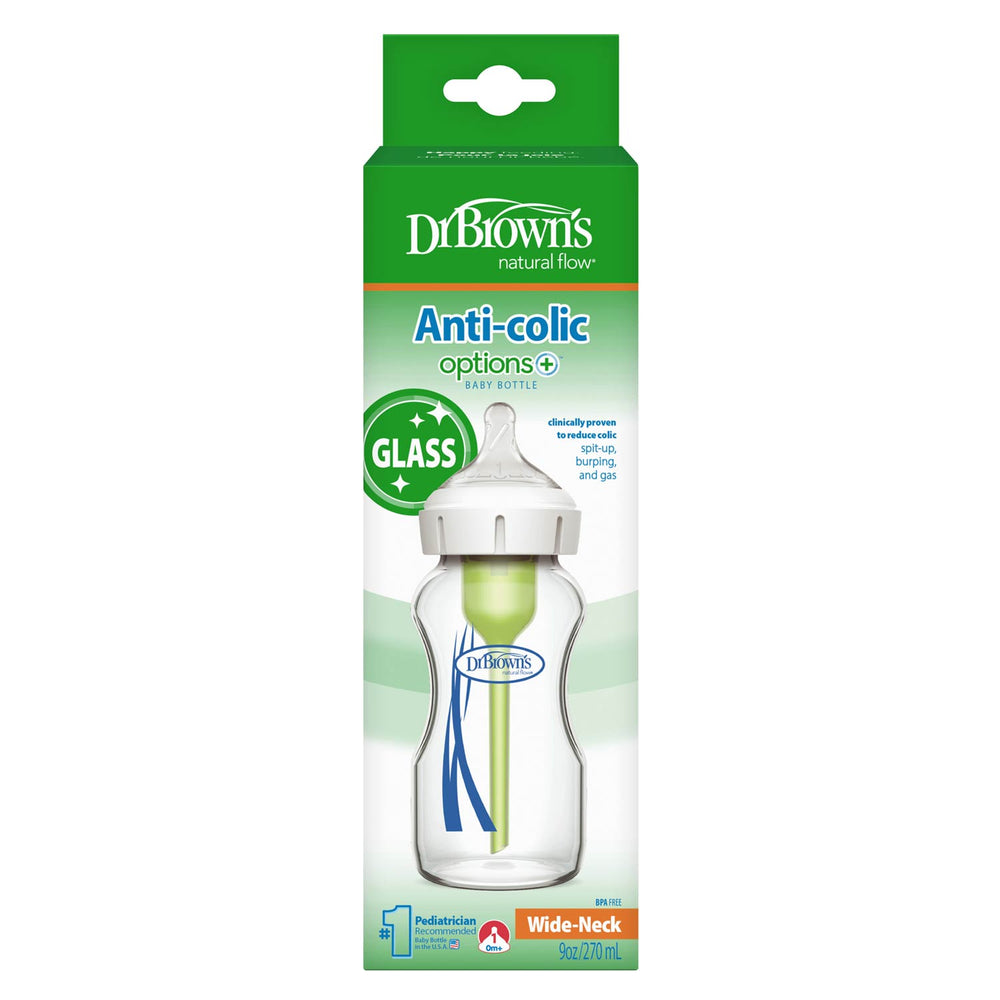 Dr. Brown's anti-colic glass bottle packaging