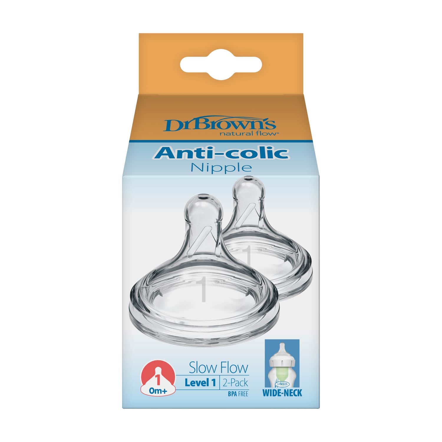 Dr. Brown's Natural Flow Level 1, Wide-Neck Baby Bottle