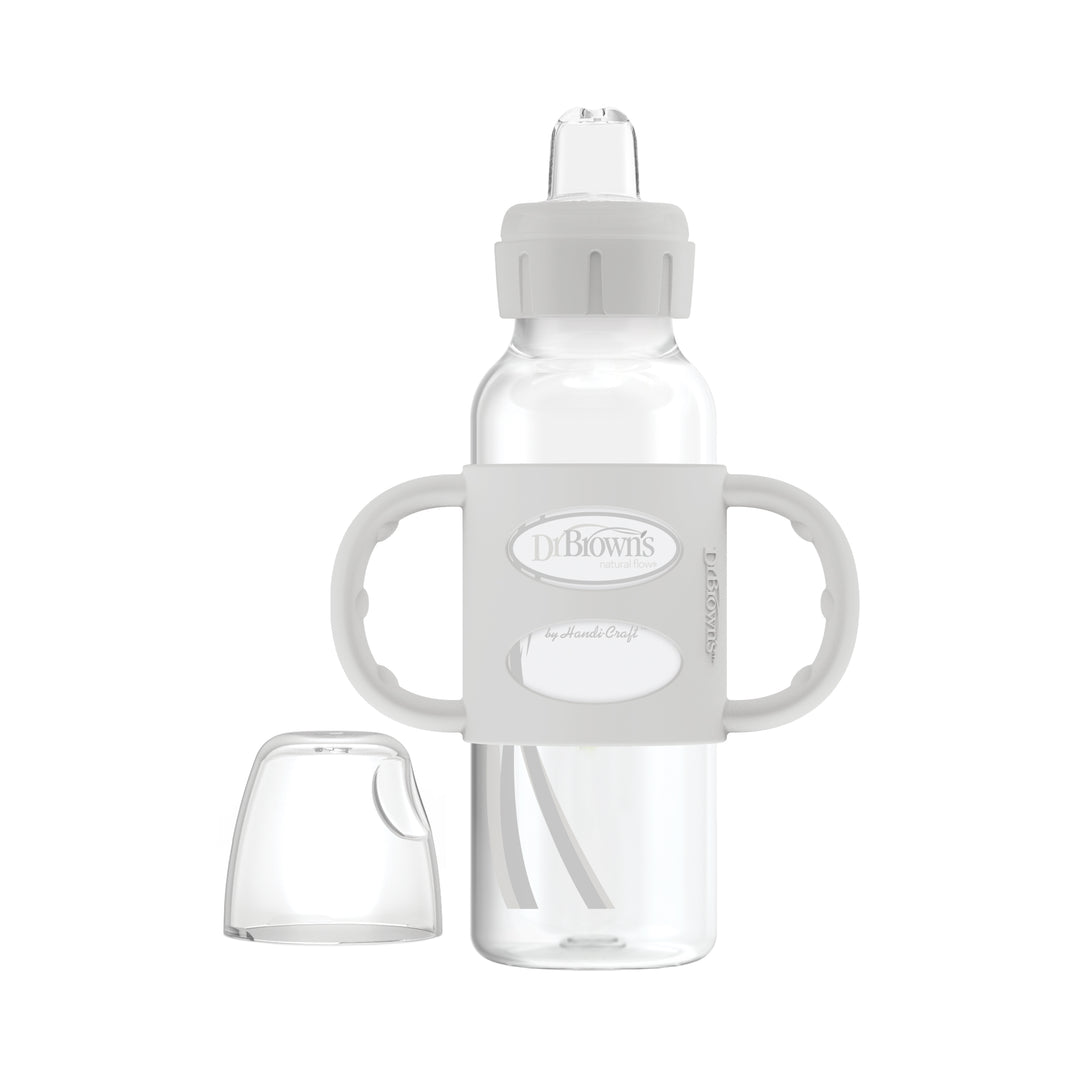 dr-browns-milestones-narrow-sippy-bottle-with-handles-gray