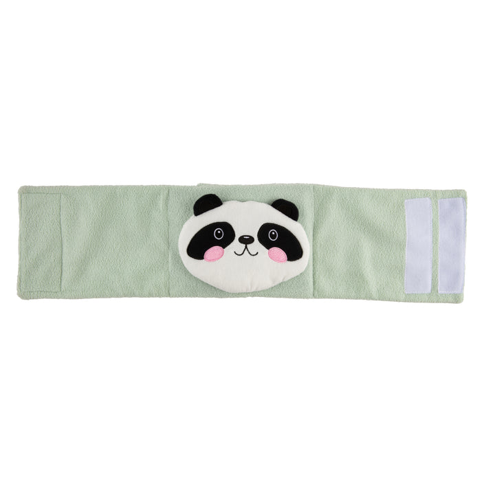 The Dr. Brown’s™ Infant Gripebelt™, featuring a cute panda face in the center, is an ideal solution for baby colic relief. This light green adjustable heating pad includes Velcro straps on the right side for secure fastening, ensuring your little one remains cozy and comfortable.