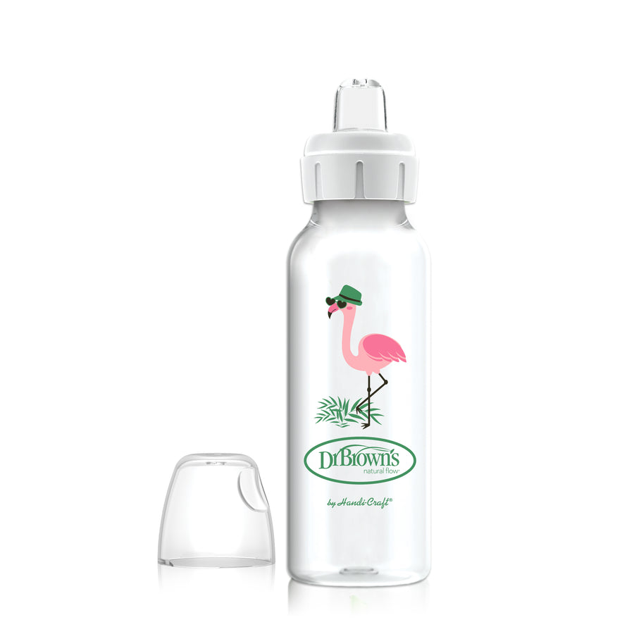 dr-browns-milestones-narrow-sippy-bottle-8oz-250ml-flamingo