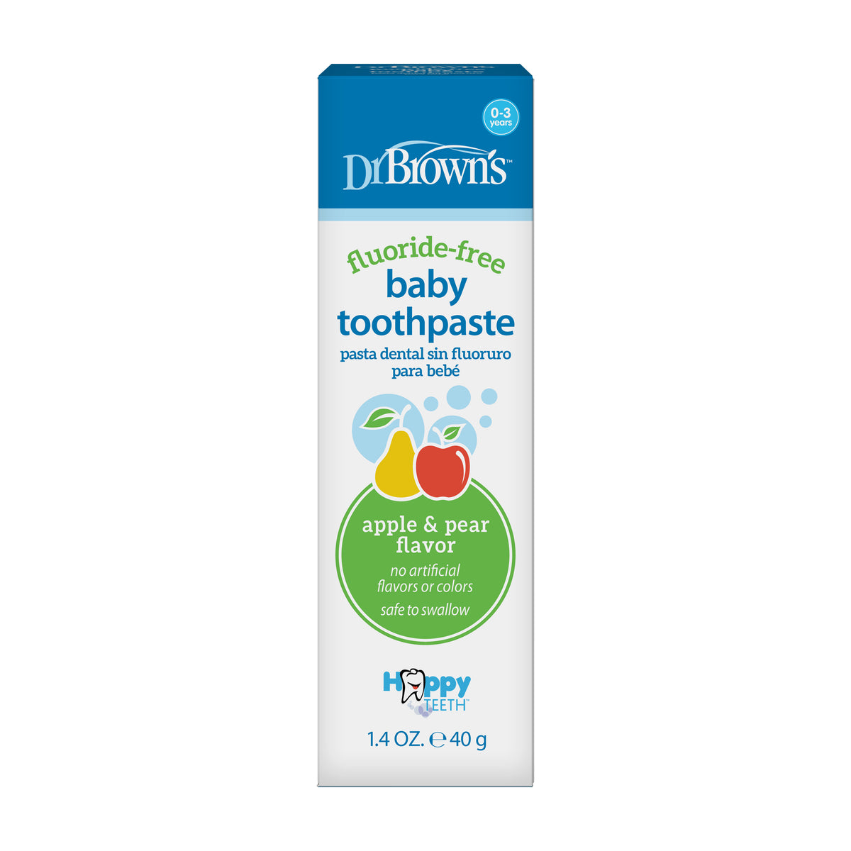Dr. Brown’s™ Fluoride-Free Baby Toothpaste, Apple Pear, 1.4oz/40g, 1-P ...