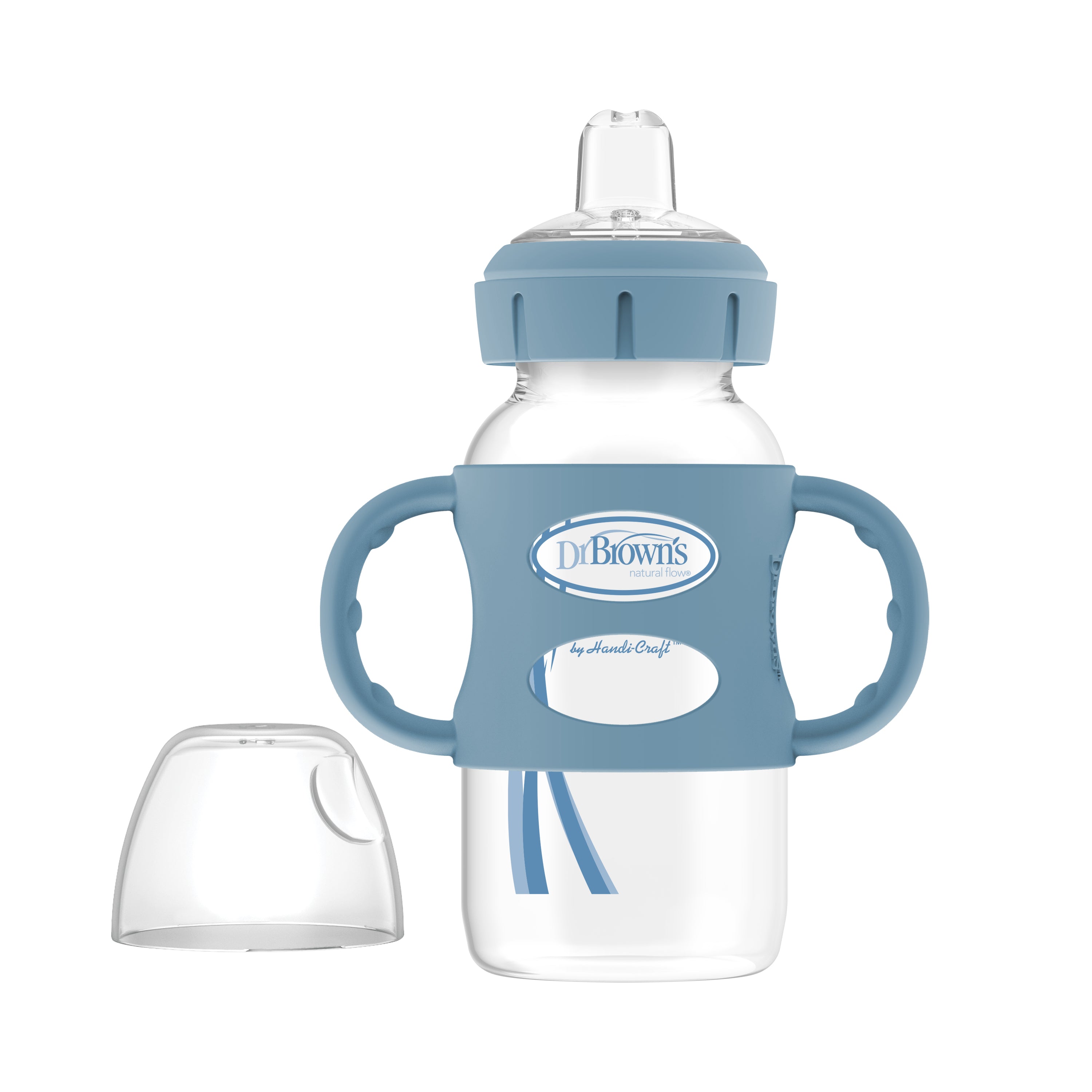 Dr. Brown's Milestones Wide-Neck Sippy Spout Bottle with Silicone Hand