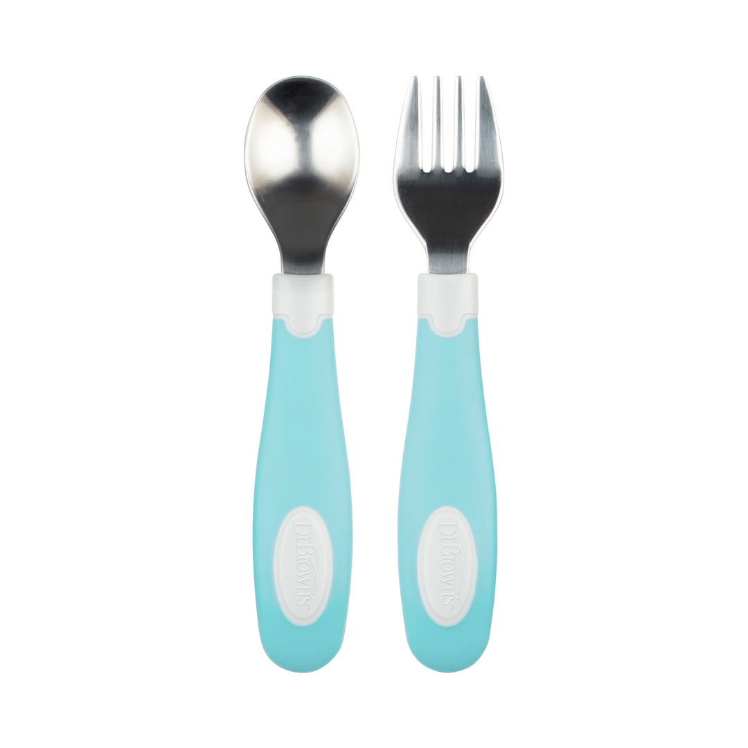 dr-browns-designed-to-nourish-soft-grip-spoon-and-fork-teal