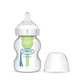 Dr. Brown Natural FlowAnti-Colic Options Wide-Neck Glass Baby Bottle, with Level 1 Slow Flow Nipple