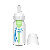 Dr. Brown Natural FlowAnti-Colic Options Narrow Glass Baby Bottle, with Level 1 Slow Flow Nipple