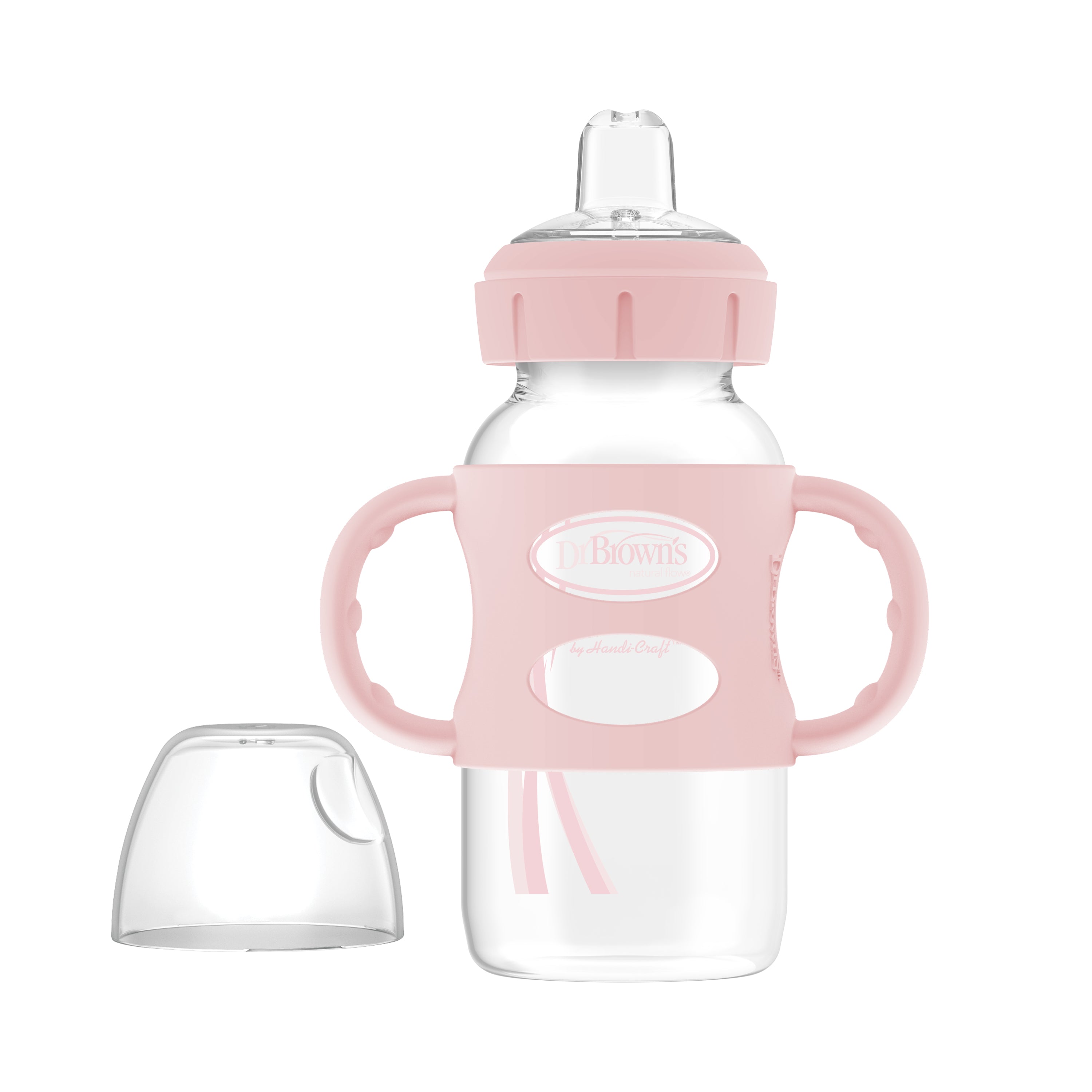 Dr. Brown's Milestones Wide-Neck Sippy Spout Bottle with Silicone Hand