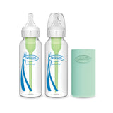 Dr. Brown Natural FlowAnti-Colic Options Narrow Glass Baby Bottle with Silicone Sleeve, 2-Pack