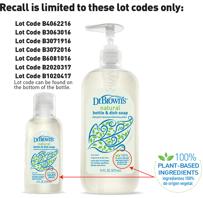 Bottle and Dish Soap Recall Information Dr. Brown's Baby