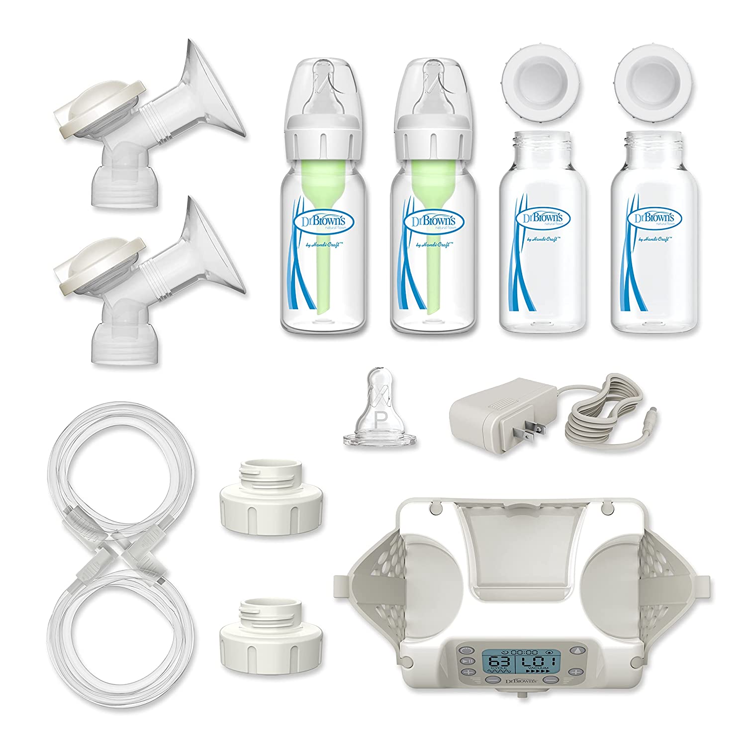 Dr. Brown's Natural Flow Customflow Double Electric Breast Pump On-The-Go  Breastfeeding Set