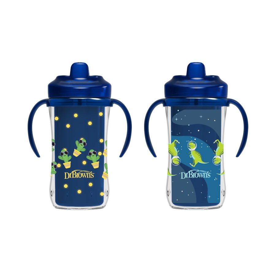 2 Pack Twin Handle Spill Proof Cup Sippy Drinking Cups BPA Free