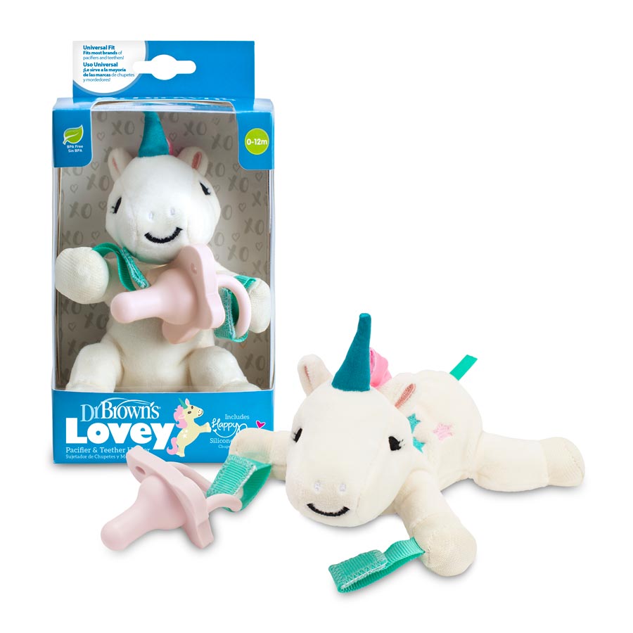 Dr. Brown's® Lovey Pacifier and Teether Holder, Unicorn | Dr 