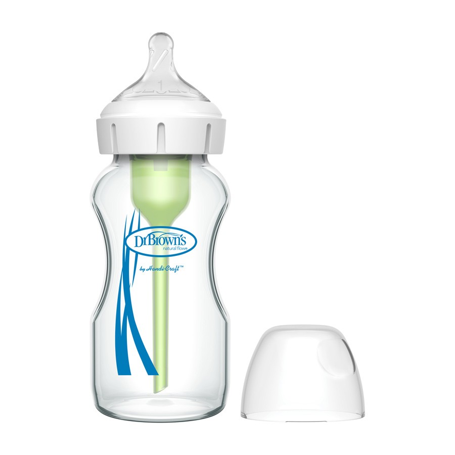 Dr. Brown's Natural Flow Anti-Colic Options+ Narrow Baby Bottle Gift Set  with Advantage Pacifier, and Bottle Travel Caps