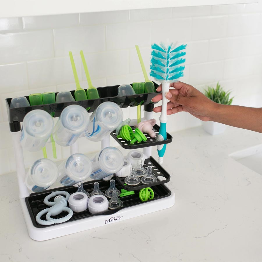 NEW Baby Bottle Drying Rack With Cover Storage Box Large Organizer Holder  Rack